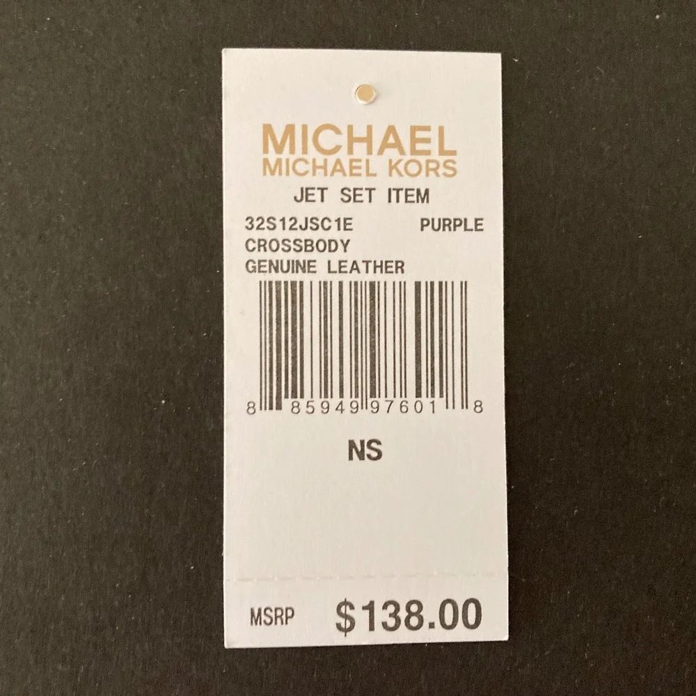 Michael Kors Purple Snake Embossed Leather Jet Set Crossbody Bag/$138 RETAIL/NEW